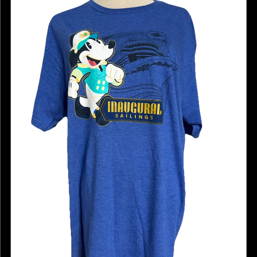 Disney Cruise Line Treasure Inaugural Sailings Blue T-Shirt Captain Mickey large